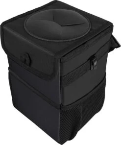 Merkloos Autoprullenbak – Zwart – Draagbaar En Opvouwbaar Afvalbakje