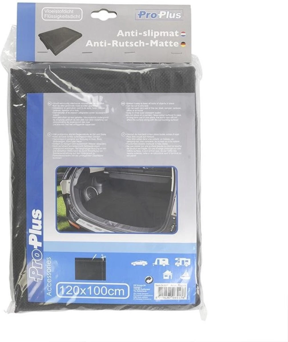 Proplus Antislip-kofferbakmat 120 X 100 Cm Synthetisch Zwart 4 Proplus Antislip-kofferbakmat 120 X 100 Cm Synthetisch Zwart - Afbeelding 2