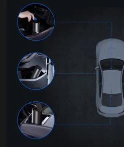 Auto Prullenbak - Auto Accessoires - Grijs - 500 ML - Mini Prullenbak - Prullenbak Voor Bekerhouder - Inclusief 30 Zakjes - -Auto-Onderdelen 1011x1200 2