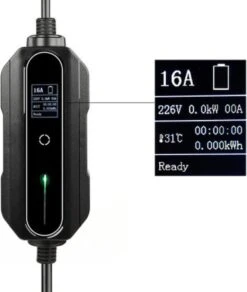 Merkloos Mobiele Thuislader Type 2 Vanaf Stopcontact EU - 8A/10A/13A/16A - Fase 1 - IP66 Waterdicht -Auto-Onderdelen 1016x1200