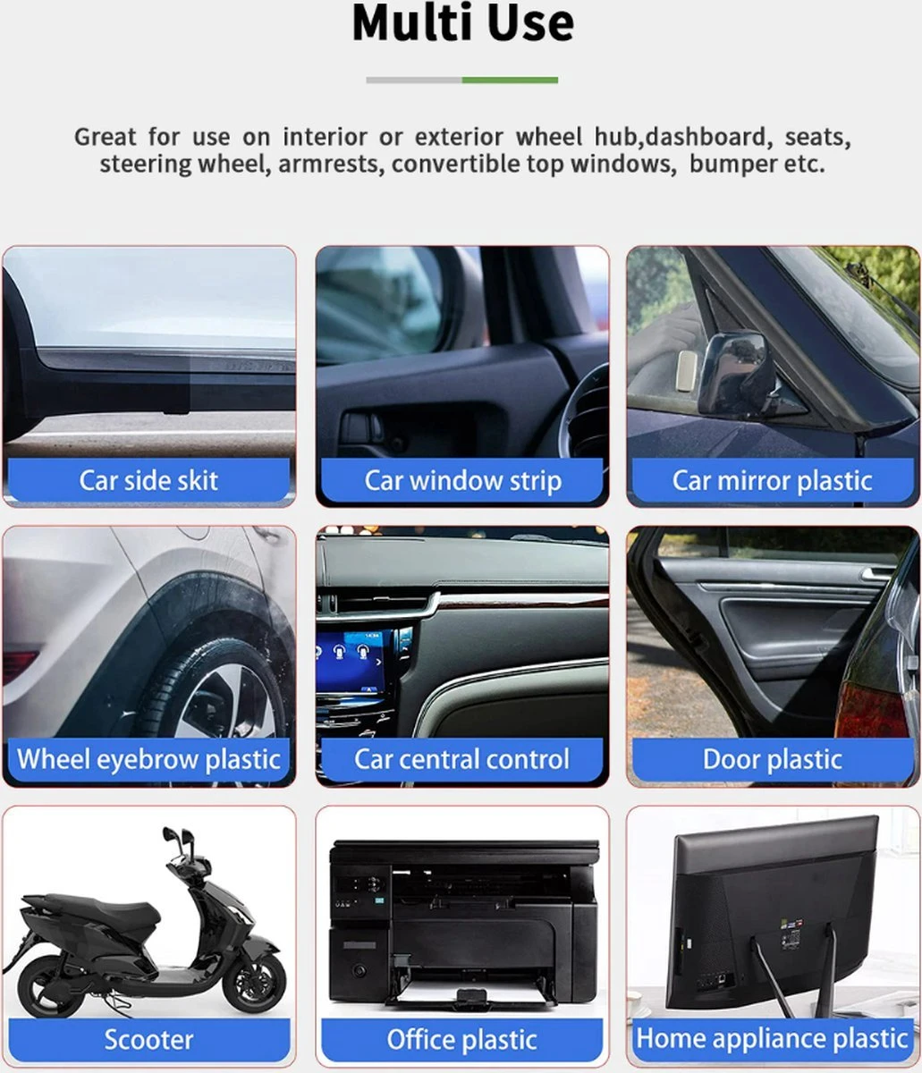 TLVX Kunststof Herstel Auto / Plastic Kleur Herstellen / Plastic Coating / Bumper Black / Kunststof Verkleuring Herstel / Plastic Onderdelen Vernieuwen / Kleur Bumper Herstellen / Bumper Zwart Maken / Langdurige Bescherming / Waterproof / 50ML 11 TLVX Kunststof Herstel Auto / Plastic Kleur Herstellen / Plastic Coating / Bumper Black / Kunststof Verkleuring Herstel / Plastic Onderdelen Vernieuwen / Kleur Bumper Herstellen / Bumper Zwart Maken / Langdurige Bescherming / Waterproof / 50ML - Afbeelding 9