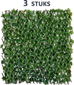 Merkloos Klimop Kunsthaag 3 STUKS| Uitschuifbaar - Balkonscherm - Kunsthaag Voor Buiten - Tuinscherm