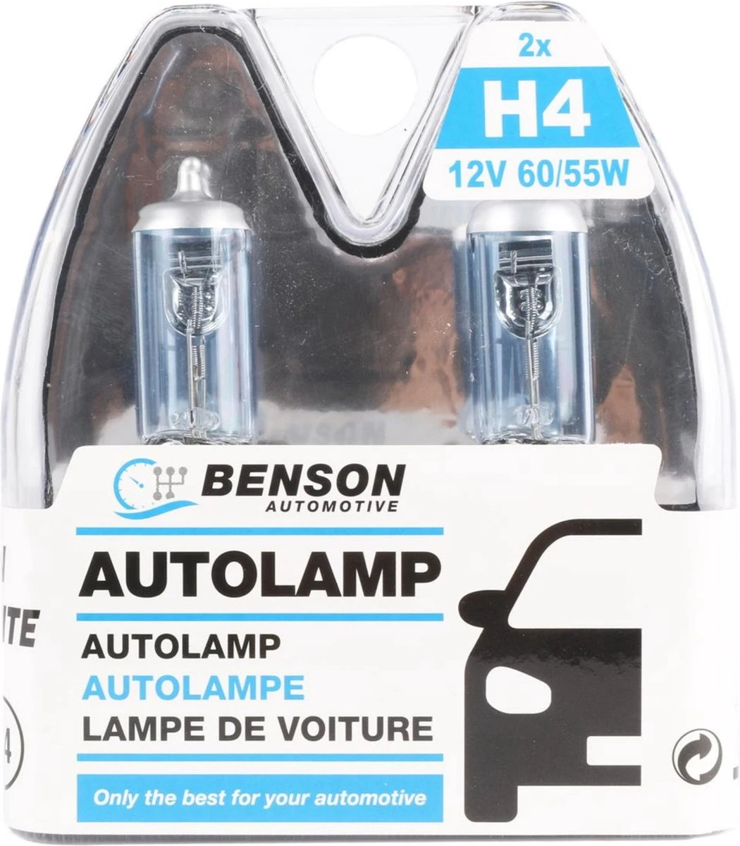 Benson Autolamp H4 - 12 Volt - 60 - 55 Watt - Xenon Super White - 2 Stuks 7 Benson Autolamp H4 - 12 Volt - 60 - 55 Watt - Xenon Super White - 2 Stuks - Afbeelding 5