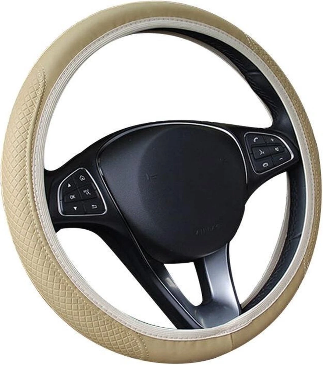 Kasey Products - Stuurhoes Auto - Zachte Stuurhoes - Voor 36-39 Cm Stuurwiel - Beige 3 Kasey Products - Stuurhoes Auto - Zachte Stuurhoes - Voor 36-39 Cm Stuurwiel - Beige