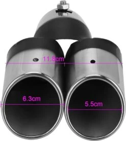 Merkloos Dubbele Uitlaat Chrome Aflopend 60mm Kopstuk / Eindstuk RVS [Uitlaat Sierstuk - Uitlaat Tuning - Uitlaat Koppelstuk] -Auto-Onderdelen 1075x1200 1