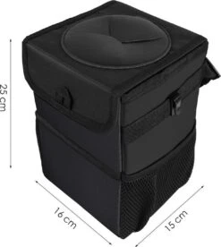 Merkloos Autoprullenbak – Zwart – Draagbaar En Opvouwbaar Afvalbakje -Auto-Onderdelen 1075x1200 2