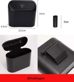 Auto Prullenbak - Inclusief Plastic Zakken - Auto Vuilnisbak - Opslag - Reisgoederen - Vuilnisbak - Auto Accessoires - Auto Deur Prullenbak - Mini Prullenbak - 1L - Zwart - 15 Zakjes -Auto-Onderdelen 1086x1200 4