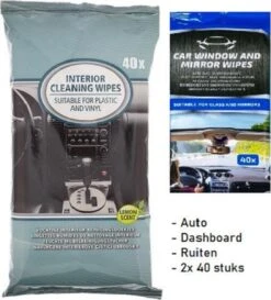 Vochtige Schoonmaak Doekjes Auto 80 Stuks - Interieur & Ramen - Dashboard Reinigingsdoekjes - Spiegeldoekjes - Vochtige Auto Reinigingsdoekjes - Vaderdag