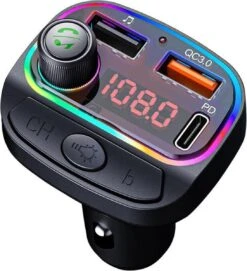 FM Transmitter Bluetooth - Autolader - Draadloze Carkit - RGB Light - 2x Fastcharger USB Poort - USB-C Poort - Handsfree Bellen - Voor Alle Telefoons - FM Transmitter Auto - Bluetooth 5.0 -Auto-Onderdelen 1092x1200 1