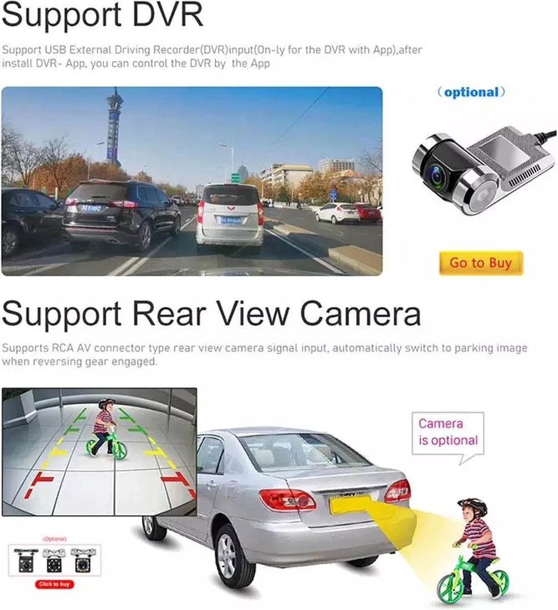 TechU™ Autoradio AT27 – 1 Din Dual Camera – 8” Touchscreen Monitor – Bluetooth & Wifi – Android 9.1 – Handsfree Bellen – FM Radio – USB – GPS Navigatie 9 TechU™ Autoradio AT27 – 1 Din Dual Camera – 8” Touchscreen Monitor – Bluetooth & Wifi – Android 9.1 – Handsfree Bellen – FM Radio – USB – GPS Navigatie - Afbeelding 7