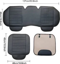 Nezr® Autostoelhoes Universeel Compleet Set 3 Delig - Leer - Auto Accessoires - Autohoes - Autostoel Beschermer - Zwart/Rood -Auto-Onderdelen 1119x1200 3