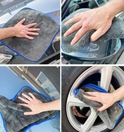 ForDig 1100 GSM Microvezeldoeken (3 Stuks) – Anti Kras – Super Absorberend - Auto Droogdoek – Microvezel Droogdoek – Watermagneet – 40 X 40 Cm -Auto-Onderdelen 1126x1200 1