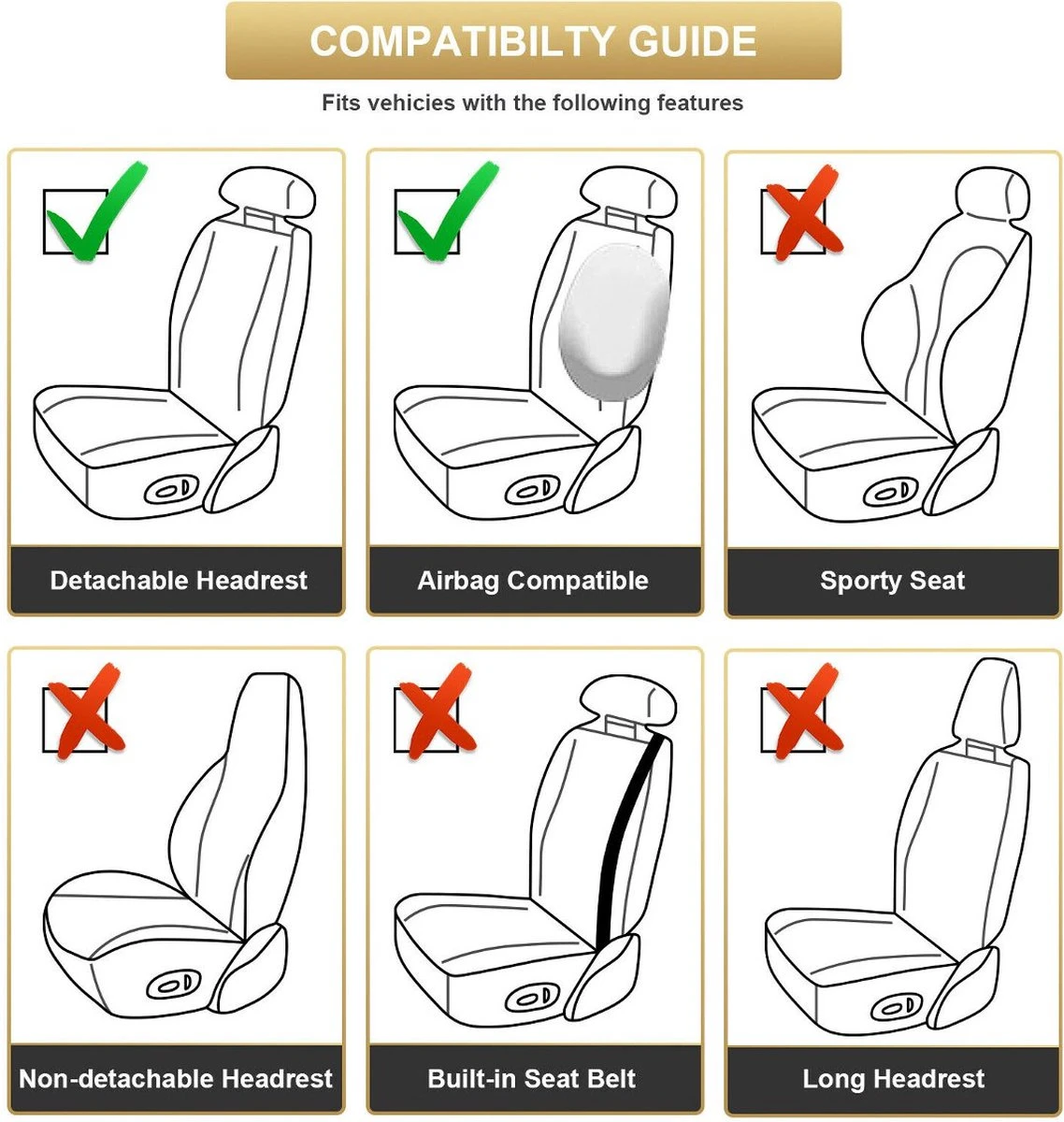 Merkloos ELUTO Leren Stoelhoes Auto - Universele Autostoelhoezen Set - Autostoel Hoes - 15 Stuks - Zwart 8 Merkloos ELUTO Leren Stoelhoes Auto - Universele Autostoelhoezen Set - Autostoel Hoes - 15 Stuks - Zwart - Afbeelding 6