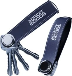 AdroitGoods Sleutel Organizer Sleutelhouder - Key Organizer - Keychain Multitool Sleutelhanger - Sleuteletui 2 Tot 7 Sleutels - Leer - Blauw