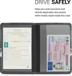 Kwmobile Hoes Voor Kentekenbewijs En Rijbewijs - Omslag Met Pasjeshouder In Taupe / Wit / Donkergrijs - Imitatieleer - Magnolia Design -Auto-Onderdelen 1143x1200 5