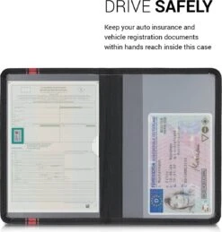 Kwmobile Hoes Voor Kentekenbewijs En Rijbewijs - Omslag Met Pasjeshouder In Rood / Zwart - Imitatieleer - Rallystrepen Design -Auto-Onderdelen 1145x1200 3