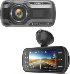 Kenwood DRV-A501W - 16GB Wide Quad HD DashCam Met Geïntegreerde 3.0" LCD, Wireless Link, GPS & G-sensor - RearCam-input -Auto-Onderdelen 1148x1200