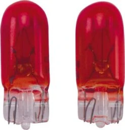 AutoStyle T-10 12V/5W Lampen 12V Rood (Coated), Set à 2 Stuks
