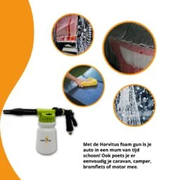 Horvitus® Foam Gun - Snow Foam - Foam Cannon - Schuimlans - Foam Gun Auto - Foam Lance - Schuimsproeier - Snow Foam Cannon - Past Op Tuinslang - Messing - Afneembaar Pistool -Auto-Onderdelen 1157x1200 3
