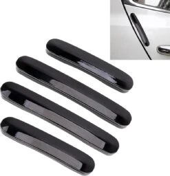 Merkloos 4 Stuks Universele Autodeur Anti-collision Strip Bescherming Guards Versieringen Stickers (zwart)