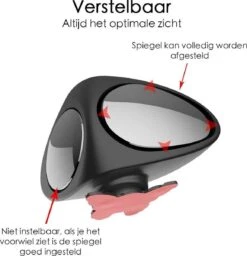 Merkloos Veiligheidsspiegel Voor Autospiegel - Dodehoekspiegel Auto - Verstelbaar - Zelfklevend - Zwart - Groothoek Spiegel -Auto-Onderdelen 1158x1200 6