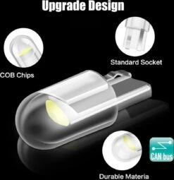 Merkloos T10 Led Lamp Helder Wit 6000K COB (Set 2 Stuks) CANBus Foutloos 5W5 | W5W | Led Signal Light | 12V | 6000 Kelvin | Stadslicht | Kentekenplaat Verlichting | 194 168 Warm White | 6500 | Autolamp | Autolampen | Car Licht | Lampen | 194 168 -Auto-Onderdelen 1163x1200 5