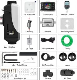 VEVOR 12V Standkachel Diesel - 8KW Diesel Heater - Lucht Standkachel Met LCD-schakelaar Standkachel Voor Auto RV Boten Vrachtwagen Camper Bus - Handig -Auto-Onderdelen 1164x1200 11