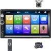 TechU™ Autoradio AT3 – 2 Din 7 Inch Touchscreen Monitor – Incl. Achteruitrijcamera – Bluetooth – Handsfree Bellen – FM Radio – USB – AUX – SD – Incl. Afstandsbediening En Stuurwielbediening
