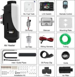 VEVOR 12V Standkachel Diesel - 8KW Diesel Heater - Lucht Standkachel Met LCD-schakelaar Standkachel Voor Auto RV Boten Vrachtwagen Camper Bus - Handig -Auto-Onderdelen 1167x1200 1