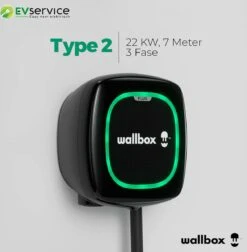 Wallbox Pulsar Plus 22 KW | Type 2 | 1-3 Fasen | Kabellengte 7 Meter | Kleur Zwart | OCCP -Auto-Onderdelen 1176x1200 2