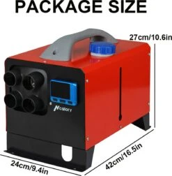 Merkloos Standkachel Diesel - 12V 5KW Luchtverwarmer - Met Inbouwset - Auto LCD-Scherm - Diesel Standkachel - Voor Cabine Van VerschillendeAuto's/Bussen/Campers/Vrachtwagens - Rood -Auto-Onderdelen 1177x1200 5