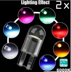 Merkloos T10 Led Lamp Helder Wit 6000K COB (Set 2 Stuks) CANBus Foutloos 5W5 | W5W | Led Signal Light | 12V | 6000 Kelvin | Stadslicht | Kentekenplaat Verlichting | 194 168 Warm White | 6500 | Autolamp | Autolampen | Car Licht | Lampen | 194 168