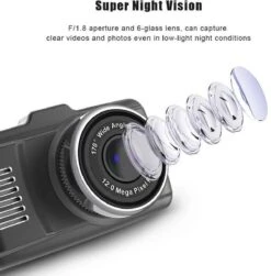 TechU™ Dashcam Dual Camera – M18 – Dashboardcamera – 3 Inch Full HD Scherm – Nachtvisie – Looprecording – Bewegingssensor – G-sensor – Parkeermonitor – Incl. Achteruitrijcamera - Voor Auto -– Kerst & Kerstcadeau -Auto-Onderdelen 1181x1200