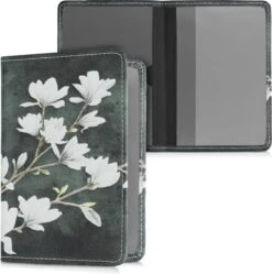 Kwmobile Hoes Voor Kentekenbewijs En Rijbewijs - Omslag Met Pasjeshouder In Taupe / Wit / Donkergrijs - Imitatieleer - Magnolia Design -Auto-Onderdelen 1188x1200 4