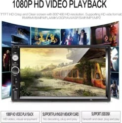 TechU™ Autoradio AT3 – 2 Din 7 Inch Touchscreen Monitor – Incl. Achteruitrijcamera – Bluetooth – Handsfree Bellen – FM Radio – USB – AUX – SD – Incl. Afstandsbediening En Stuurwielbediening -Auto-Onderdelen 1191x1200 2