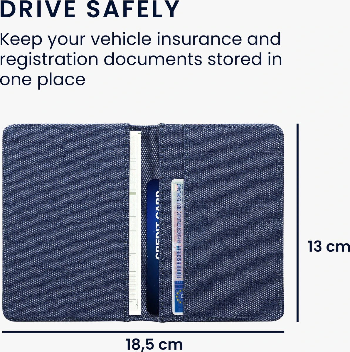 Kwmobile Hoesje Voor Kentekenbewijs En Rijbewijs - Map Autopapieren Voor In Het Dashboardkastje - Denim 6 Kwmobile Hoesje Voor Kentekenbewijs En Rijbewijs - Map Autopapieren Voor In Het Dashboardkastje - Denim - Afbeelding 4