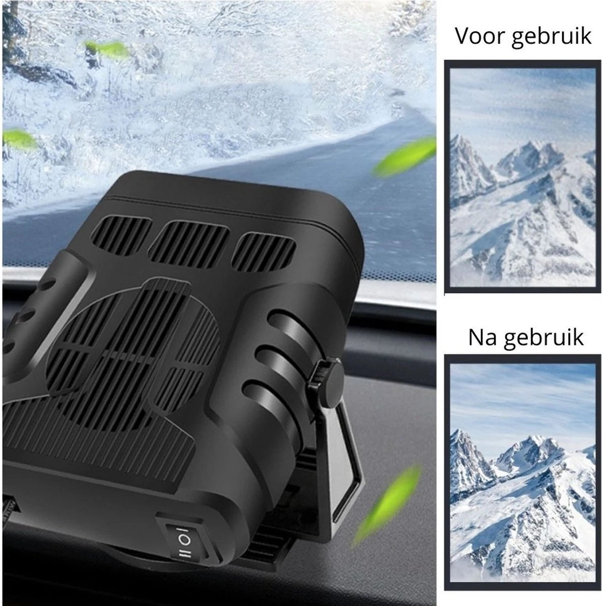 Merkloos Hoobi® Autoverwarming - Auto Ontdooier - Voorruitverwarming- Auto Verwarming - Duurzaam Ontwerp - 360 Graden Rotatie - 2 In 1 - 12V/120W - Ideaal Voor Bevroren Ramen – Autoverwarmer - Car Heater - Zwart 4 Merkloos Hoobi® Autoverwarming - Auto Ontdooier - Voorruitverwarming- Auto Verwarming - Duurzaam Ontwerp - 360 Graden Rotatie - 2 In 1 - 12V/120W - Ideaal Voor Bevroren Ramen – Autoverwarmer - Car Heater - Zwart - Afbeelding 2