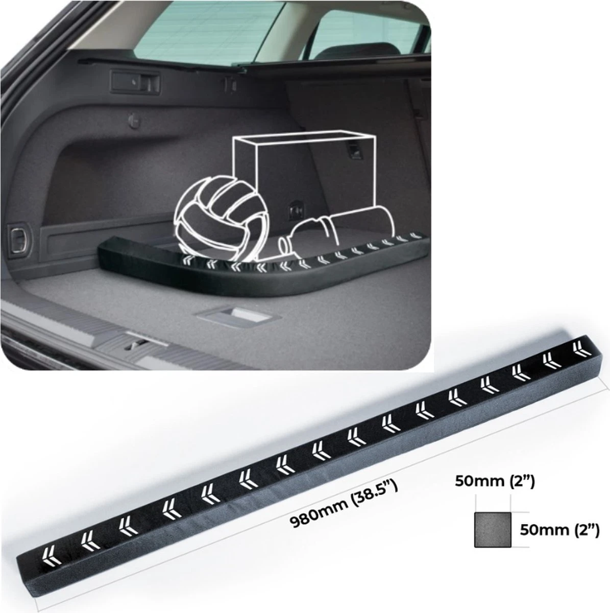 Merkloos Bagagesteun Flexibele Kofferbak Organizer 98cm - Auto Klitteband Opbergbox Bescherming – Bagageklemmen – Reisaccessoires 3 Merkloos Bagagesteun Flexibele Kofferbak Organizer 98cm - Auto Klitteband Opbergbox Bescherming – Bagageklemmen – Reisaccessoires