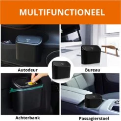 Auto Prullenbak Carme® Inclusief 50 Bijpassende Vuilniszakken- Auto Opslag - Vuilnisbak Auto - Kleine Prullenbak 1L - Car Trash Can - Auto Prullenbak Met Plastic Zakjes - Multifunctionele Prullenbak - Vuilnisbak - Auto Accessoires - Zwart -Auto-Onderdelen 1197x1200 31
