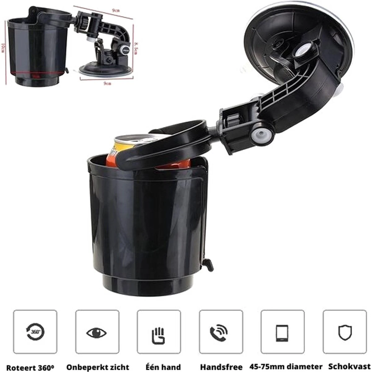 Bekerhouder Auto Hoog Kwaliteit Met Krachtige Zuignap - Blikhouder - Fleshouder Auto 5 Bekerhouder Auto Hoog Kwaliteit Met Krachtige Zuignap - Blikhouder - Fleshouder Auto - Afbeelding 3