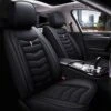 Service96 - Universele Pasvorm PU Lederen Autostoelhoes - Hoge Rugleuning Kuipstoelhoes - Autostoelbeschermer - 3D - Past Op De Meeste Auto's - Kliksysteem - 2 Stuks - Zwart -Auto-Onderdelen 1199x1200 4
