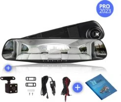 Qtech Dual Dashcam Voor Auto - Voor En Achter Camera - Spiegel - Full HD - 32GB - G Sensor - Bewegingsdetectie En Parkeerstand - Nederlandse Handleiding