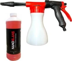Nanoglans Snow Foam Gun Voor Tuinslang - Inclusief Auto Shampoo - Schuim Spuit Auto - Schuimlans - Foam Lance - Spuitpistool - Foam Cannon - Auto Accessoires