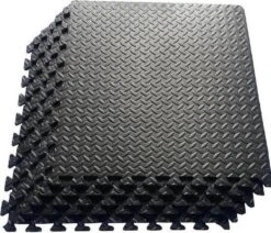 Merkloos Zwembadtegels - 4 + 2 GRATIS (6 Stuks, +/- 1m2) - Rubber Ondertegels Zwart - Bescherming Tegels - Vloertegels - Ondervloer - Puzzel Mat - 40CM X 40CM - Ondergrond - Zwembad Tegels - Fitness - Zwembad -Auto-Onderdelen 1200x1028 6