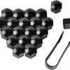 Merkloos Zwarte Wielbout Wielmoer Doppen Beschermende Afdekkapjes 20 Stuks - 21mm (set)