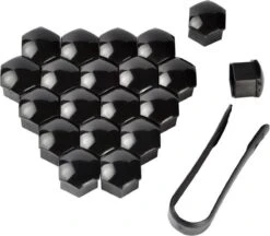 Merkloos Zwarte Wielbout Wielmoer Doppen Beschermende Afdekkapjes 20 Stuks - 21mm (set)
