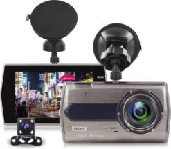 TechU™ Dashcam M14 Pro Dual Camera – Dashboardcamera – 4.0 Inch IPS Scherm – Full HD 1080p – Loop Recording – Nachtvisie – Bewegingssensor – G-sensor – Autocamera Voor én Achter - Voor Auto -Auto-Onderdelen 1200x1051