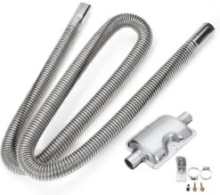 Merkloos Ventilatorkachel, 150cm Uitlaatpijp Uitlaatslang Φ2,5cm Met Geluiddemper Voor Eberspacher / Webasto Diesel Standkachel