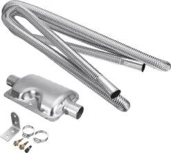 Merkloos Ventilatorkachel, 300cm Uitlaatpijp Uitlaatslang Φ2,5cm Met Geluiddemper Voor Eberspacher / Webasto Diesel Standkachel