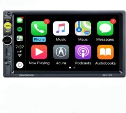Merkloos Autoradio | 2Din Universeel | Apple Carplay | 7' HD Touchscreen | USB - AUX - Bluetooth | Externe Microfoon & Achteruitrijcamera